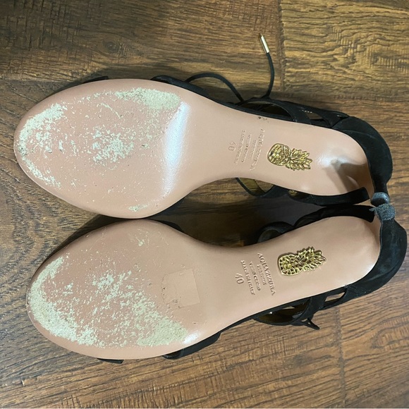 Aquazzura black suede strappy heels GREAT CONDITION - Picture 5 of 5